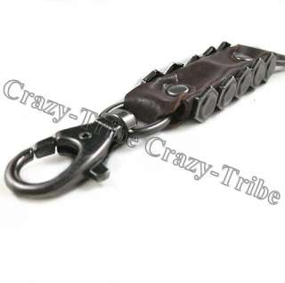 Mens Heavy Duty Leather Belt Loop Tool Keeper Ring Holder key chain 