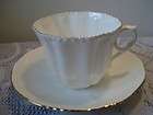 royal grafton fluted white gold trim cup saucer 