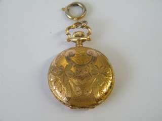   Ladies Elgin Pocket Watch 14K Solid Yellow Gold Case 15J 1910  