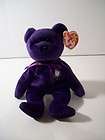 Ty Beanie Babies~No Heart Tag~Princess the Purple Bear~NT1