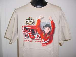 Dale Earnhardt Jr. Tan 2004 Daytona 500 T Shirt Chase  