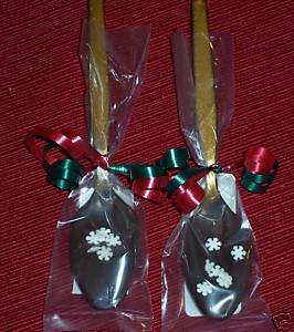 Chocolate Dipped Spoons for Christmas / Winter Coffee  