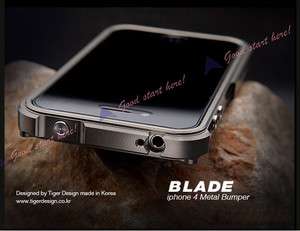 Gray New Aluminum Blade Element Metal Bumper Cover Case For iPhone 4 