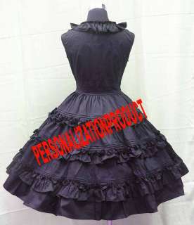 Elegant lolita Southern Belle Fancy bow Lace Black Cosplay Knee Length 