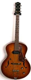   Kingpin Archtop Hollowbody Electric Guitar, P 90 Pickup, Cognac  