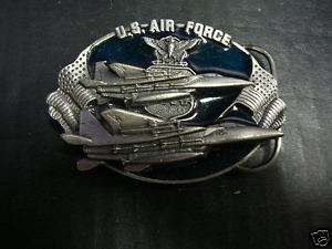 AIR FORCE 1982 BERGAMOT Pewter FIGHTER JETS Buckle  
