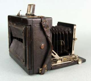1915 ANTIQUE GERMAN PLAUBEL WOOD FIELD CAMERA BOX 4x5 & DOPPEL ORTHAR 