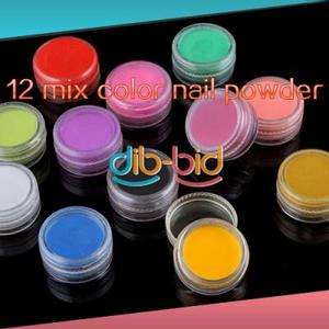 Professional 12 Mix Color Jumbo Beautiful Nail Art Acrylic Powder 