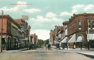 IL FREEPORT GALENA STREET TOWN VIEW VERY EARLY T39441  