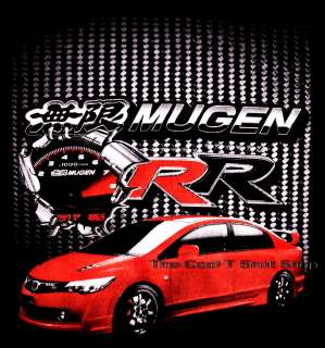 MUGEN RR Honda CIVIC Type R Sport Racing Black Tee~L  