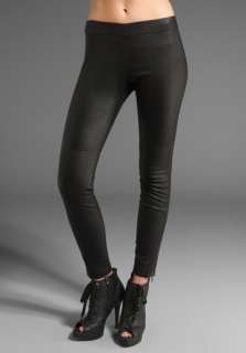 CURRENT/ELLIOTT The Pull Up Leather Legging w/ Long Zip in Washed 