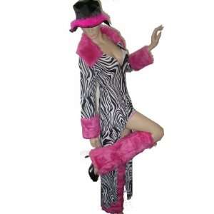 extravagantes Kostüm im Zebra Look Fantasie Mantel Retro Karneval 