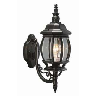 Design House Canterbury Wall Mount Outdoor Black Die Cast Uplight 
