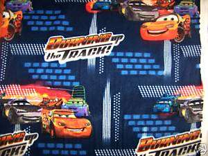 Pixar Cars Lightning MCQUEEN Fleece Fabric BL 2 Yd L  