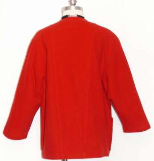 RED BOILED WOOL Austria Winter JACKET Over Coat 40 16 L  