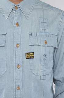 Star The Tunnel Rhine Buttondown Shirt in Vintage Worn Indigo 