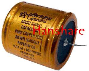 JENSEN copper foil Alu tube capacitor 0.47uf 630V  