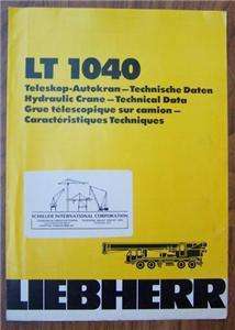 Liebherr LT 1040 40ton Hydraulic Crane Brochure  