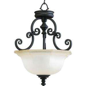 Thomasville Lighting Guildhall Collection Forged Black 3 light Semi 