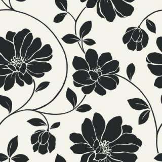 The Wallpaper Company 56 sq.ft. Black and White Large Scale Retro 
