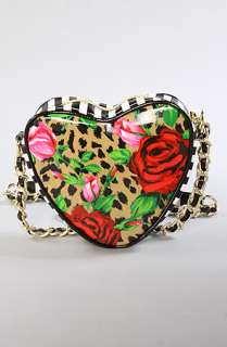 Betsey Johnson The Wild Roses Heart Crossbody Bag in Leopard 