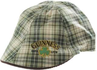 Guinness Green Plaid Shamrock Driver Cabbie Cap Hat L/XL  