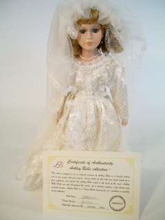   Porcelain Doll Bride Doll 15 Tall MD221 Named Patricia w Stand COA
