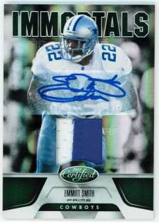 Up for bids is a 2011 Panini Certified Emmit Smith Immortals