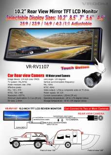 10.2REAR VIEW lcd monitor MIRROR W/free Back UP Camera car camera 