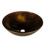    Above Counter Round Fused Glass Vessel Sink in Reddish 