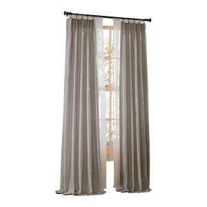   Dupioni Silk Pewter Pinch Pleat Curtain 1Q80390GPT 