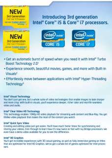 Introducing the 3rd Genration Intel ™ Core i5 & Core i7 Processors