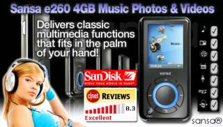 Sandisk Sansa e260 4GB /MP4 Player   Refurbished Item#  S153 7014 