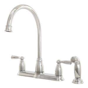 MOEN Banbury 2 Handle Side Sprayer Kitchen Faucet in Chrome CA87000 at 