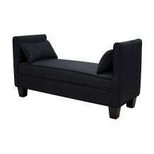 MODERN BLUE UPHOLSTERED FABRIC BENCH NEW  