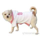Bademantel in weiß rosa mit Kaputze Jacke Hund Bekleidung für Hunde 