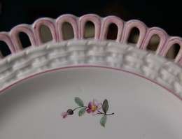 EARLY 1900S GERMAN PORCELAIN PINK YELLOW FLORAL PLATE  