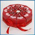 Wedding Favor Boxes Red Cake Slice Box Bridal Shower Centerpiece w 