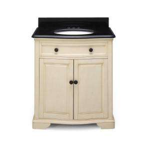 Pegasus Manchester 30 in. BirchVanity in Parchment with Granite Vanity 