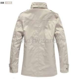 Mens Cool Shoulder Mark Winter Jacket Casual Trench Coat M~XXL Black 