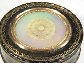 FINE QUALITY ANTIQUE NATURAL SHELL GOLD PIQUE MOTHER OF PEARL BOX 