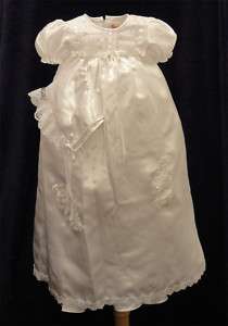 NWT Baptism Christening Blessing Dress White 12 Bonnet  