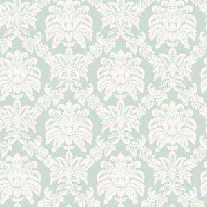 The Wallpaper Company 56 Sq.ft. Blue Pastel Sweeping Damask Wallpaper 