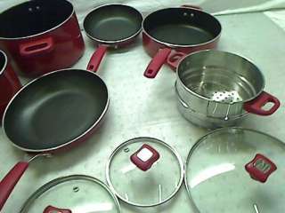 Kenmore 10Pc Aluminum Non Stick Cookware Set RED  