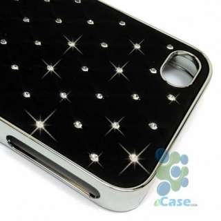BLACK Starry Diamond Chip Resistant Crystal Bling Chrome Hard Case 