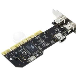 SYBA Low profile PCI Firewire1394a 3 Port Card [OEM] SD LP VT3F / VIA 
