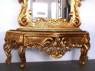 Spiegelkonsole Konsole golden Marmorplatte Barockstil  