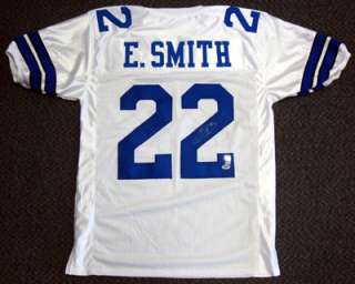 EMMITT SMITH AUTOGRAPHED SIGNED DALLAS COWBOYS WHITE JERSEY PSA/DNA 