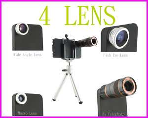 in 1 Lens Combo w/ Tripod Hard Case for iPhone 4  