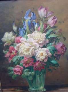 Wilhelm SCHÜTZE (1840 1898) Blumen in Vase, Öl/Leinen, gerahmt, RG 
